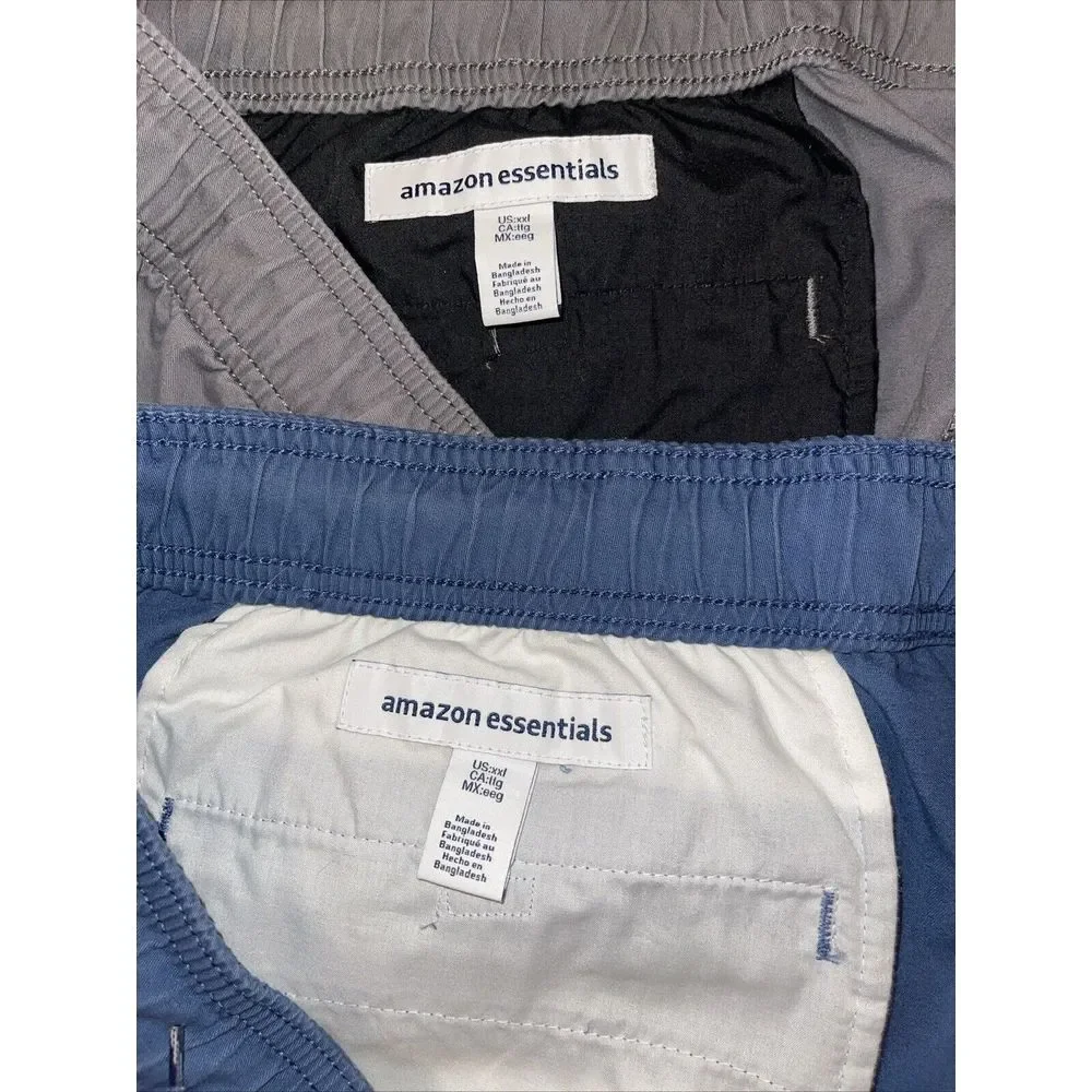 Amazon Essentials Shorts Men XXL Lot Of 2‎ Qty 2 Elastic Vacation Beach Island